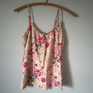 Old Navy pink floral spaghetti strap tank.
